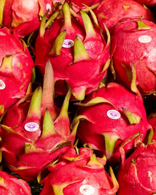 Dragonfruit. Queensland grown.
Deep crimson outside, magenta inside. Sweet, mild, and nothing like the ones that travelled too far to get here.
The season won't be here much longer.
Come in and take her pick. 

Tetra Fresh Grocer · Market Square, Sunnybank · 7am–10pm daily.